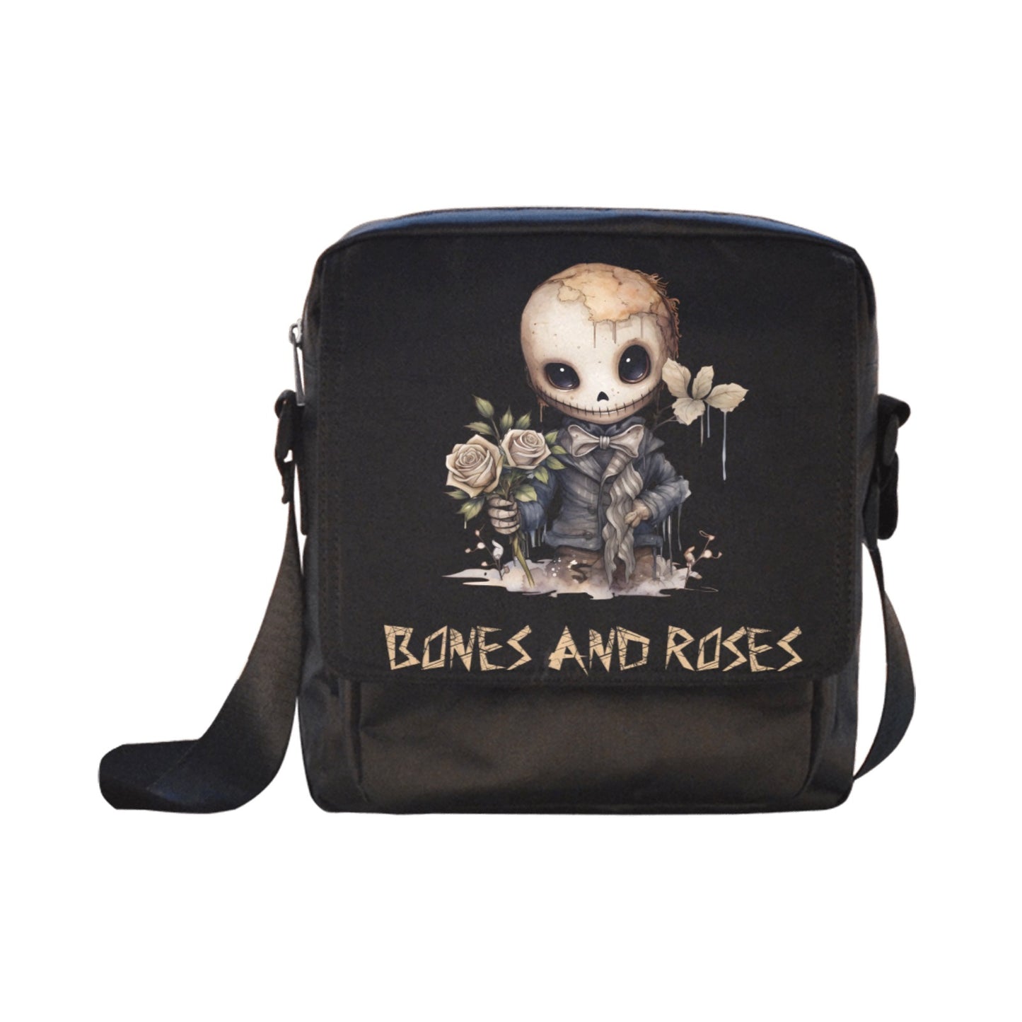 "Bones and Roses" Custom Cross-Body Bag