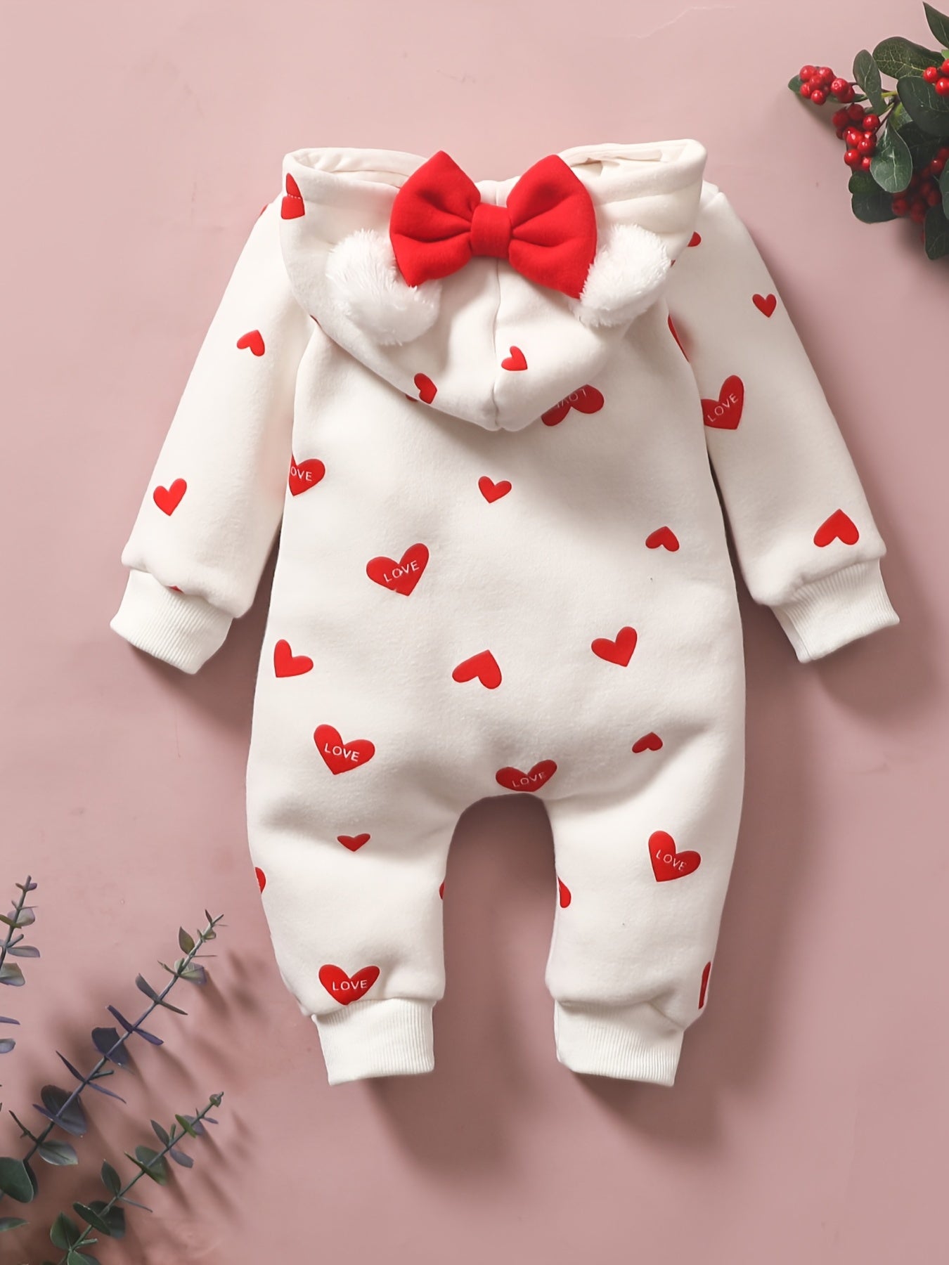 Baby Heart Print Long Sleeve Hooded Jumpsuit
✨ **Cozy Enchantment for Little Ones** ✨