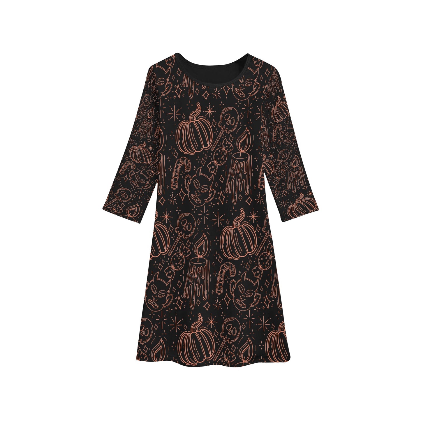 Girls' Mystical Halloween Long Sleeve Dress
