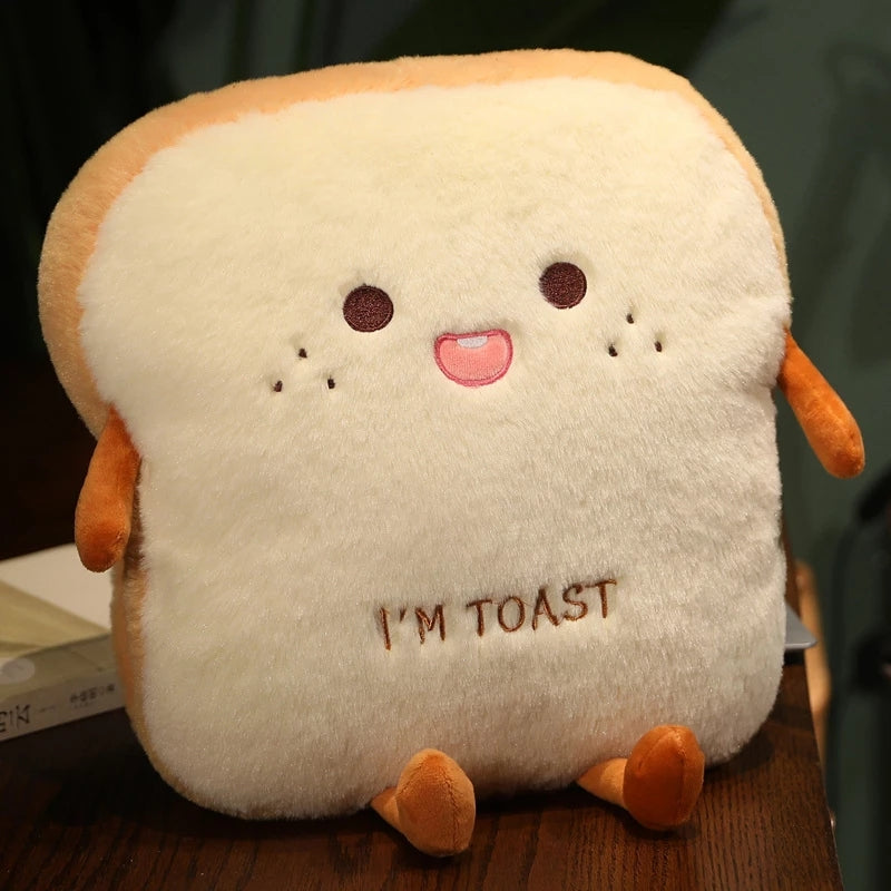 Cozy Toast Plush Pillow