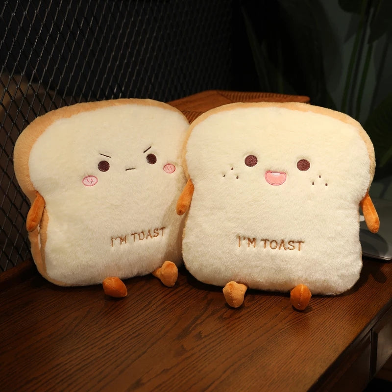 Cozy Toast Plush Pillow
