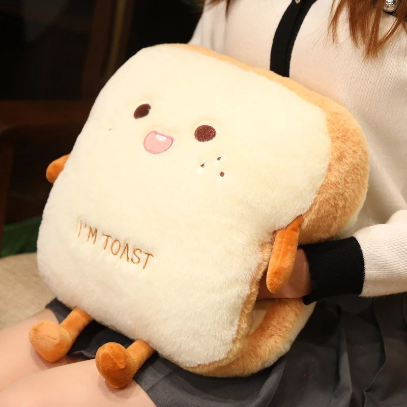 Cozy Toast Plush Pillow