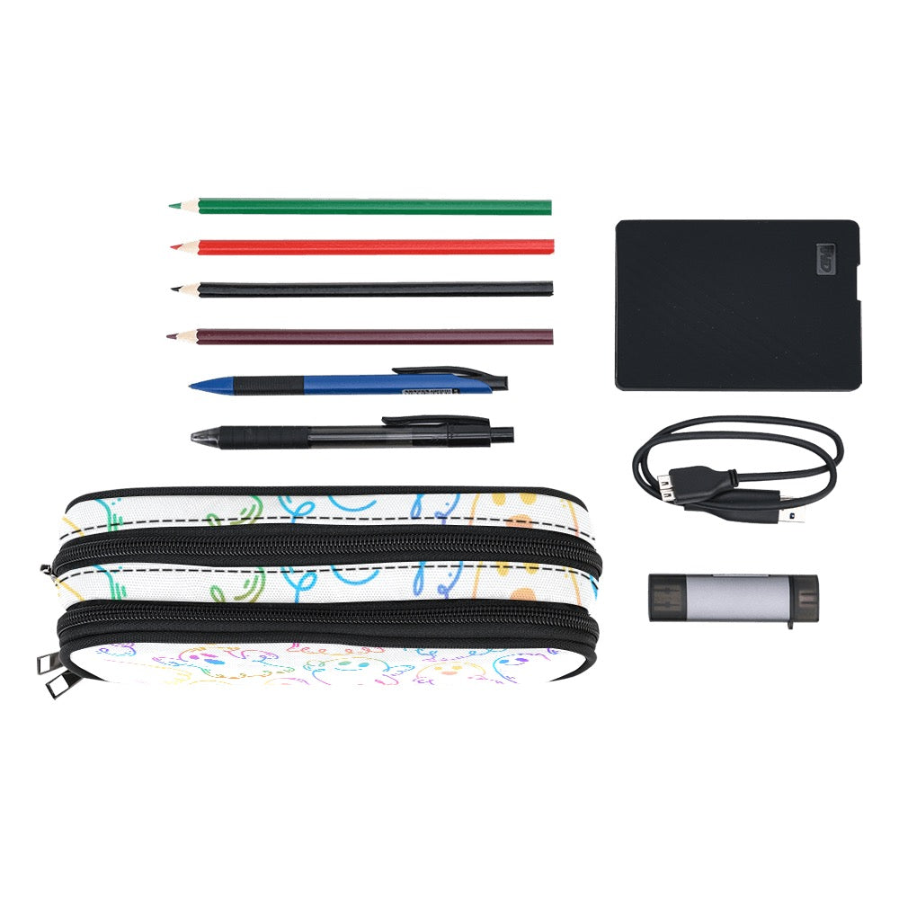 "Good Vibes Only" Rainbow Ghost Pencil Pouch - Spread Joy Wherever You Go!