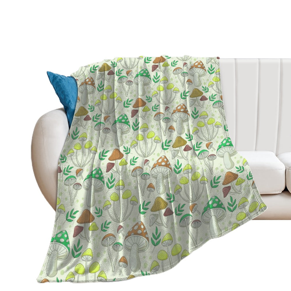 Super Soft Enchanted Mushroom Forest Flannel Blanket - Where Nature Meets Comfort