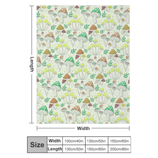 Super Soft Enchanted Mushroom Forest Flannel Blanket - Where Nature Meets Comfort