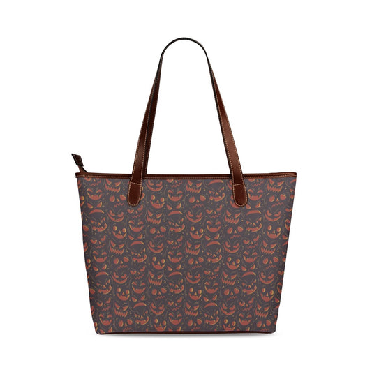 Shoulder Tote Bag - "Pumpkin Grin"