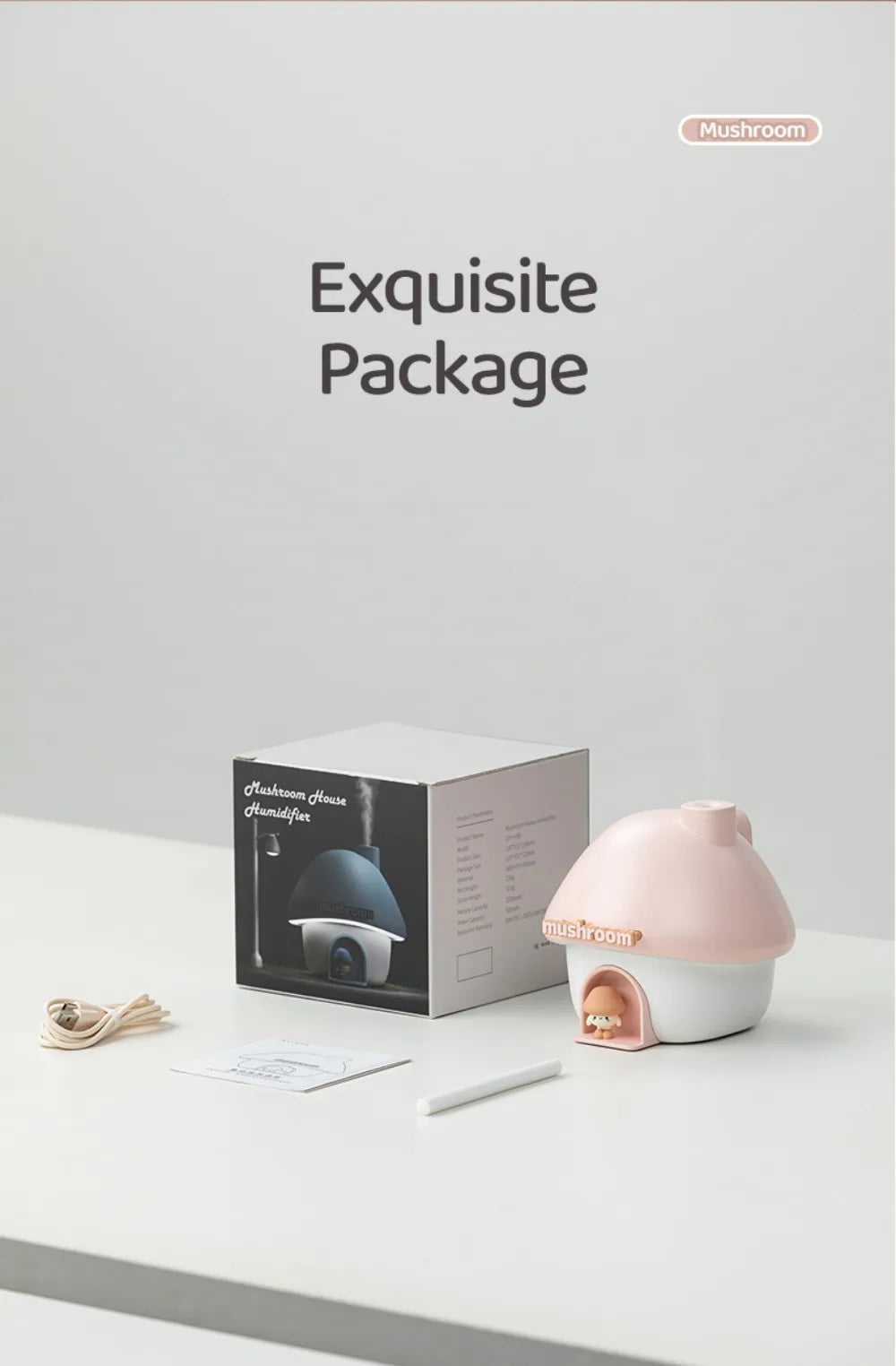 Mushroom Cartoon Air Humidifier 300ml USB Essential Oil Aroma Diffuser Colorful Lighting Cute Mushroom House Desktop Decoration