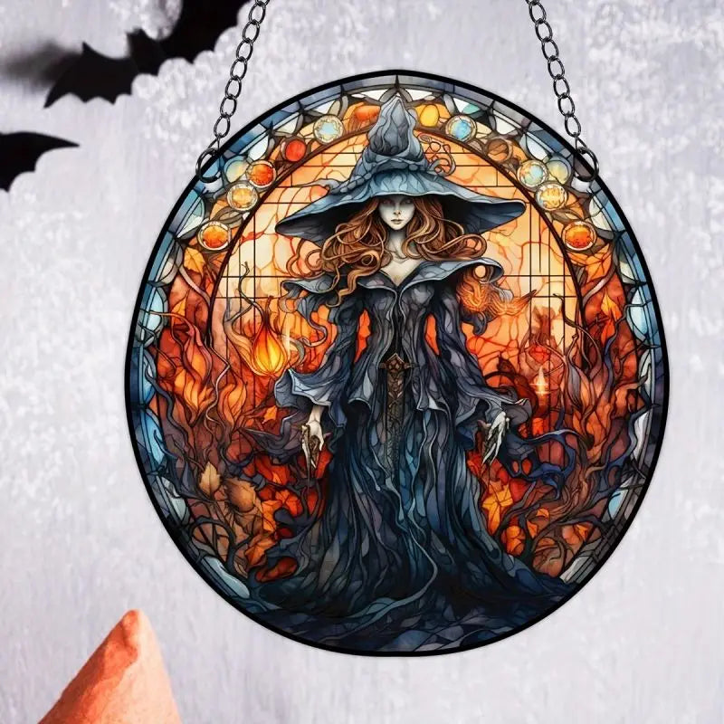 Witch's Window Magic" Stained Glass     Sun-catcher.
