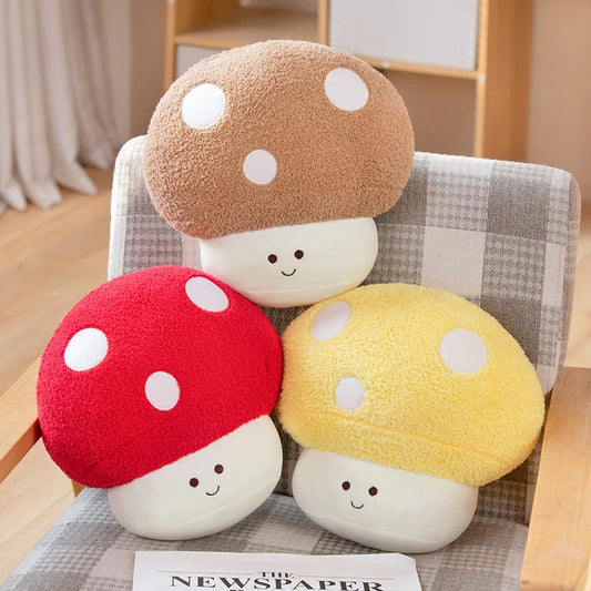 Kawaii Mushroom Plush Toy - Soft Stuffed Pillow & Home Decor