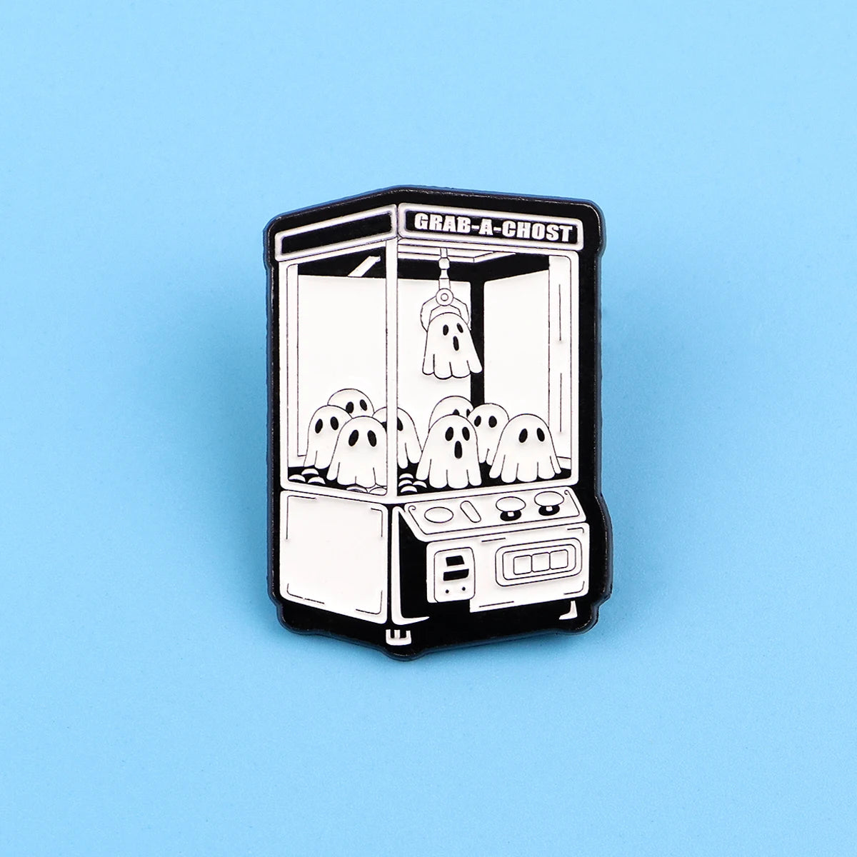 GRAB-A GHOST Enamel Pin - Cute Ghost Badge