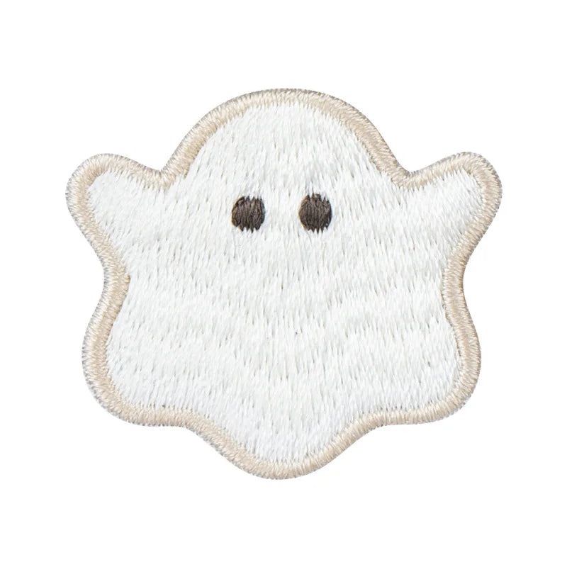 Halloween Ghost Embroidery Patch - Self-Adhesive Silk Thread Appliqué