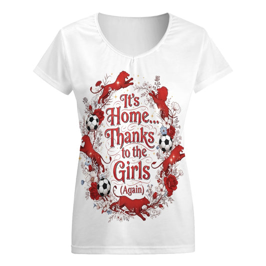 It’s Home… Thanks to the Girls (Again)    V-Neck Short Sleeve T-Shirt