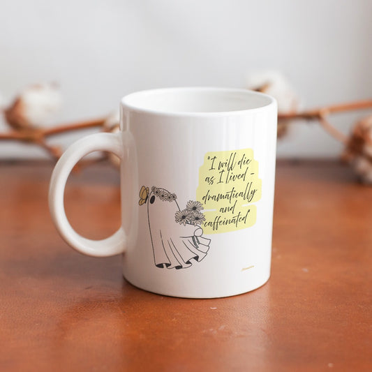 Dramatic & Caffeinated Ghost Mug - Where Gothic Meets Coffee Culture