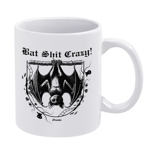 Bat Shit Crazy Mug - Embrace Your Wild Side with Gothic Humor